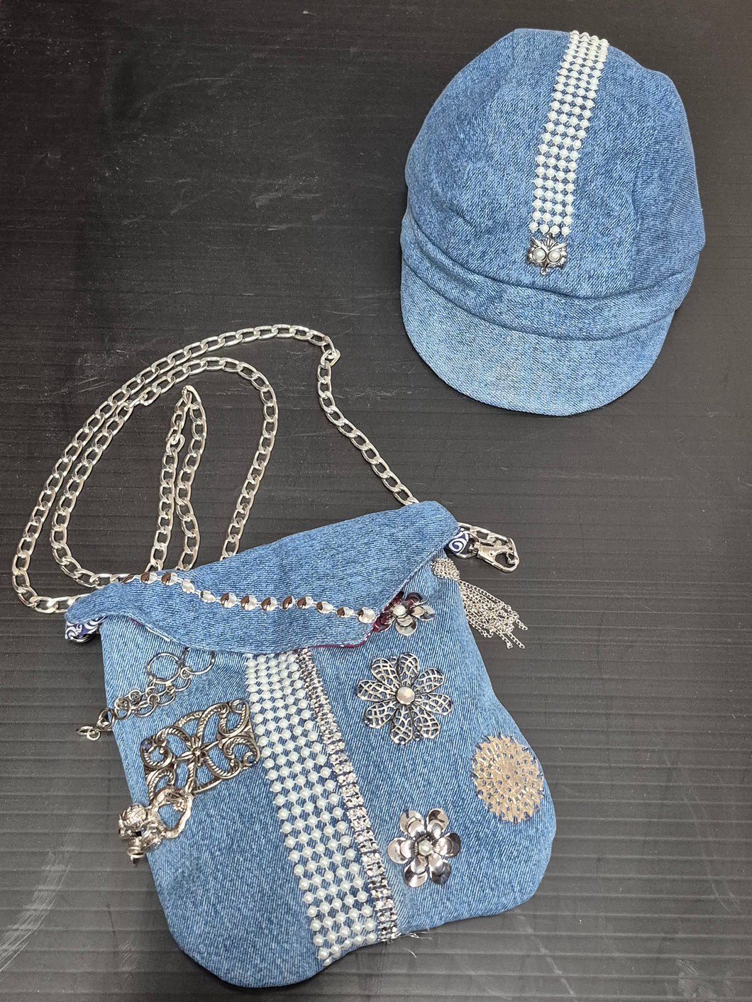 Denim Purse & Hat