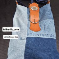 Denim & Suede Shoulder Bag