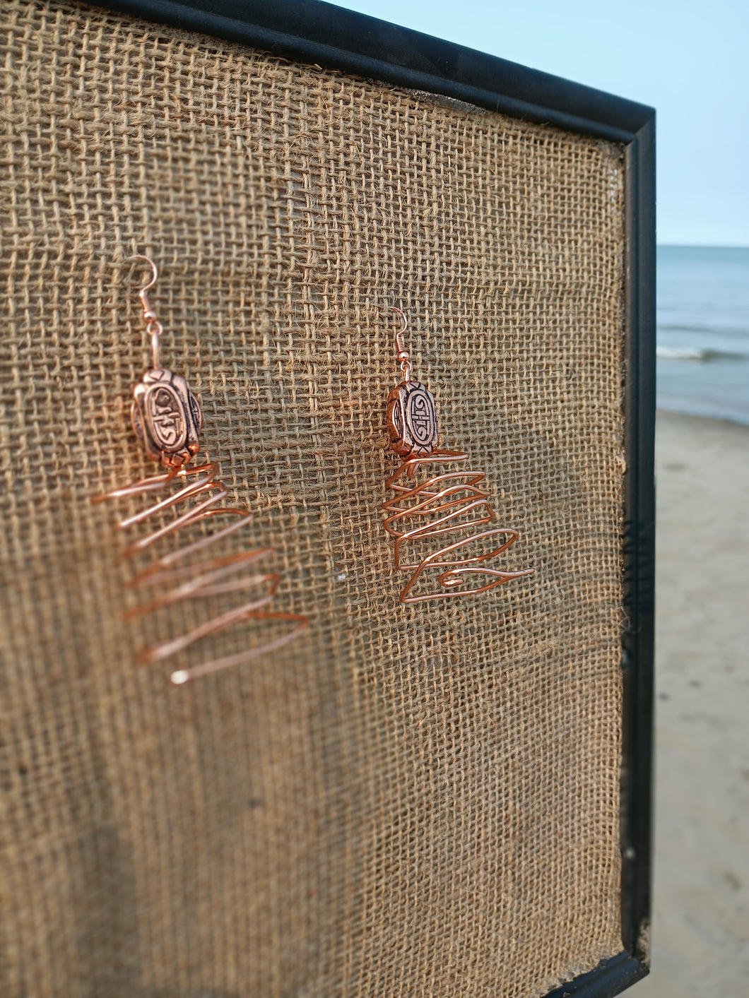 Bronze Pyramid Earrings