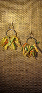 African Yellow Print Hoops