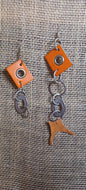 Orange, Leather & Suede Dangles