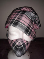 Beanie Pink Plaid Set