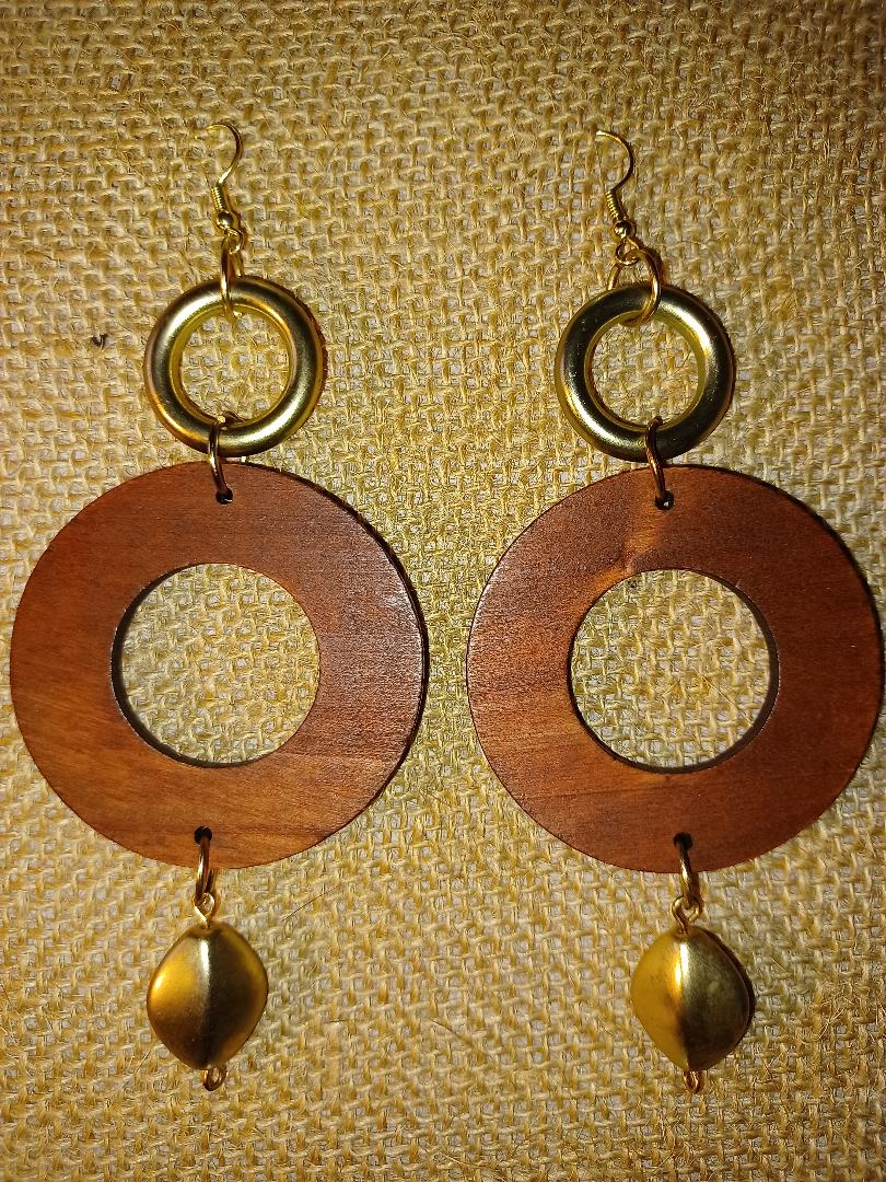 Wooden Ring Earrings